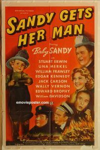 y964 SANDY GETS HER MAN one-sheet movie poster '40 Baby Sandy, Merkel
