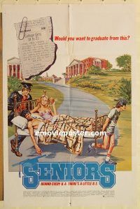 y986 SENIORS bed style one-sheet movie poster '78 Dennis Quaid, college sex!