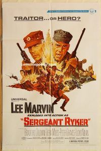 y990 SERGEANT RYKER one-sheet movie poster '68 Lee Marvin, Vera Miles