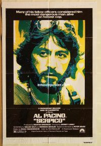 y992 SERPICO one-sheet movie poster '74 Al Pacino crime classic!