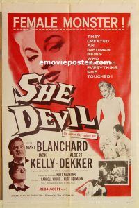 z007 SHE DEVIL one-sheet movie poster '57 female monster!