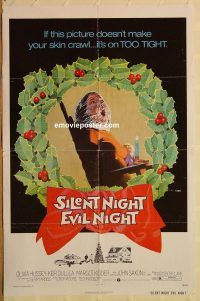 z015 SILENT NIGHT EVIL NIGHT one-sheet movie poster '75 Xmas!