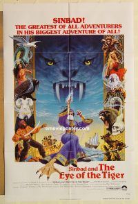 z018 SINBAD & THE EYE OF THE TIGER one-sheet movie poster '77 Harryhausen