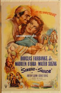 z019 SINBAD THE SAILOR one-sheet movie poster '46 Douglas Fairbanks Jr