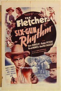 z024 SIX-GUN RHYTHM one-sheet movie poster '39 Tex Fletcher, western!
