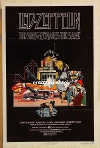 z046 SONG REMAINS THE SAME one-sheet movie poster '76 Led Zeppelin, rock!