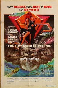 z057 SPY WHO LOVED ME one-sheet movie poster '77 Moore as James Bond!