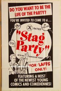 z059 STAG PARTY one-sheet movie poster '64 German sexploitation!