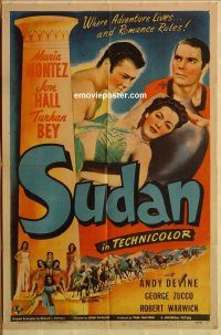 z079 SUDAN one-sheet movie poster '45 Maria Montez, Jon Hall