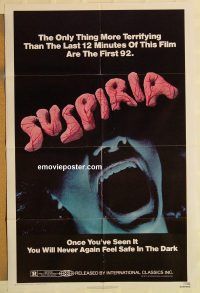 z088 SUSPIRIA one-sheet movie poster '77 classic Dario Argento horror!