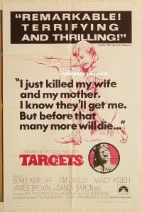 z102 TARGETS one-sheet movie poster '68 Boris Karloff, Bogdanovich
