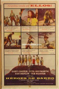 z127 THEY CAME TO CORDURA Spanish/US one-sheet movie poster '59 Gary Cooper
