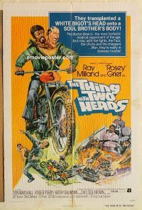 z130 THING WITH TWO HEADS one-sheet movie poster '72 Ray Milland