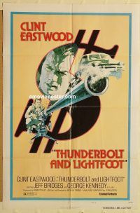 z139 THUNDERBOLT & LIGHTFOOT style D one-sheet movie poster '74 Eastwood