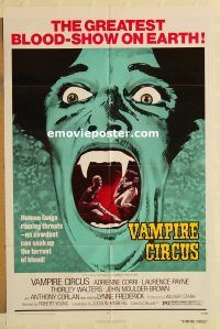 z182 VAMPIRE CIRCUS one-sheet movie poster '72 English Hammer horror!