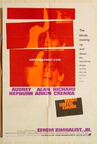 z205 WAIT UNTIL DARK one-sheet movie poster '67 blind Audrey Hepburn!