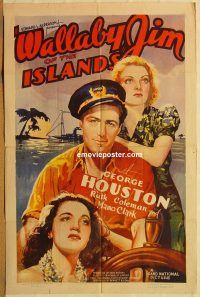 z209 WALLABY JIM OF THE ISLANDS one-sheet movie poster '37 George Houston