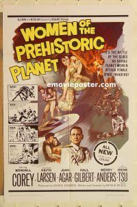 z257 WOMEN OF THE PREHISTORIC PLANET one-sheet movie poster '66 sexy!