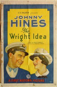 z261 WRIGHT IDEA style B one-sheet movie poster '28 Johnny Hines, Lorraine