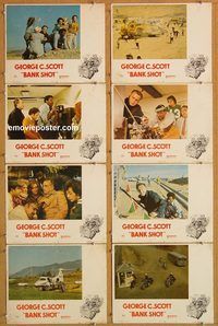 a074 BANK SHOT 8 movie lobby cards '74 George C. Scott, Cassidy