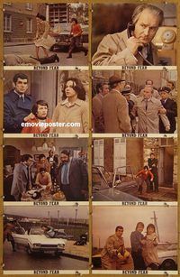 a093 BEYOND FEAR 8 movie lobby cards '75 Michel Bouquet, French!