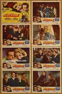 a112 BLOCKADE 8 movie lobby cards R48 Carroll, Henry Fonda