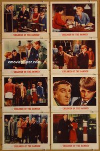 a163 CHILDREN OF THE DAMNED 8 movie lobby cards '63 Ian Hendry