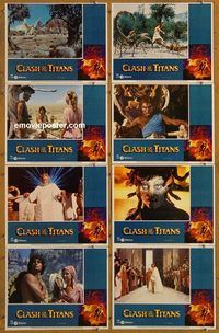 a165 CLASH OF THE TITANS 8 movie lobby cards '81 Ray Harryhausen