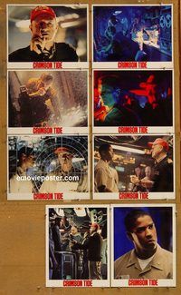 a191 CRIMSON TIDE 8 movie lobby cards '95 Denzel Washington, Hackman