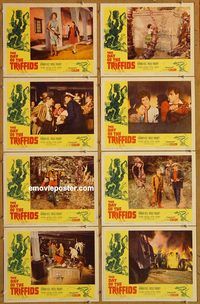 a203 DAY OF THE TRIFFIDS 8 movie lobby cards '62 Howard Keel, sci-fi!