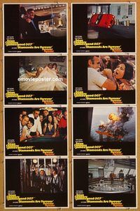 a220 DIAMONDS ARE FOREVER 8 movie lobby cards '71 Sean Connery as Bond