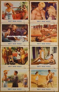 a224 DON'T MAKE WAVES 8 movie lobby cards '67 Tony Curtis, Sharon Tate