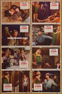 a234 EL DORADO 8 movie lobby cards '66 John Wayne, Robert Mitchum