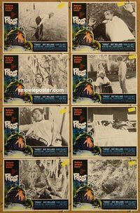 a284 FROGS 8 movie lobby cards '72 Ray Milland, great AIP horror!