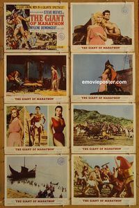 a299 GIANT OF MARATHON 8 movie lobby cards '60 Steve Reeves, Greece!
