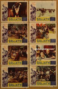 a309 GOLIATH & THE BARBARIANS 8 movie lobby cards '59 Steve Reeves