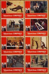 a373 ILLUSTRIOUS CORPSES 8 movie lobby cards '76 Lino Ventura, Carraro
