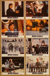 a383 IRON EAGLE 8 movie lobby cards '86 Louis Gossett Jr., Gedrick