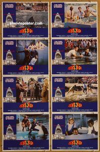 a392 JAWS 3-D 8 movie lobby cards '83 man-eating Great White shark!