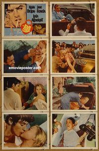 a400 JOY HOUSE 8 movie lobby cards '64 Jane Fonda, Delon, Love Cage!