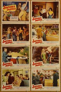 a405 JUVENILE JUNGLE 8 movie lobby cards '58 jet propelled gang!