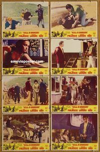 a410 KILL A DRAGON 8 movie lobby cards '67 Jack Palance, Aldo Ray