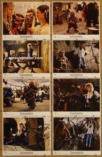a421 LABYRINTH 8 movie lobby cards '86 David Bowie, Jim Henson
