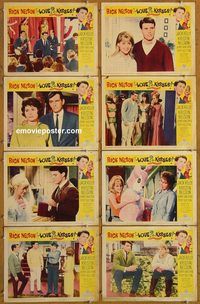 a446 LOVE & KISSES 8 movie lobby cards '65 Ricky Nelson, Jack Kelly