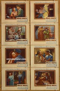 a465 MARA MARU 8 movie lobby cards '52 Errol Flynn, Ruth Roman