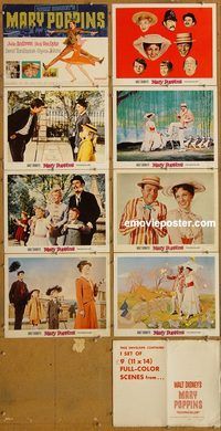 a471 MARY POPPINS 8 movie lobby cards '64 Julie Andrews, Disney