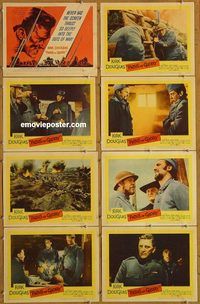 a534 PATHS OF GLORY 8 movie lobby cards '58 Kubrick, Kirk Douglas