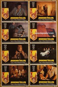 a563 PSYCHIC KILLER 8 movie lobby cards '75 Julie Adams, horror!