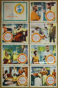 a573 RAISIN IN THE SUN 8 movie lobby cards '61 Sidney Poitier