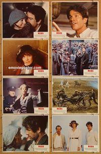 a580 REDS 8 movie lobby cards '81 Warren Beatty, Diane Keaton